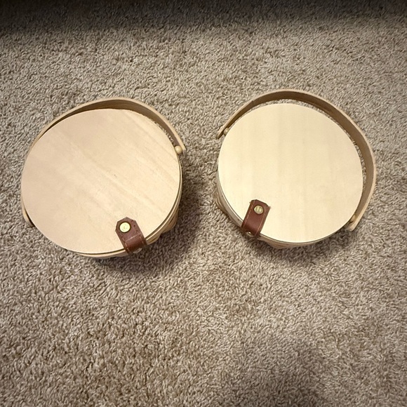 Set of 2 Natural Woven Baskets | Cute Home Decor or Crafting Baskets with Handle - Picture 3 of 11